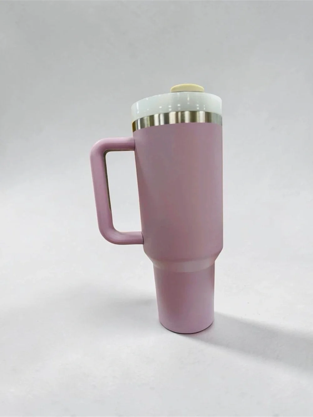 Pink Insulated Travel Mug with Handle - Brand Unknown